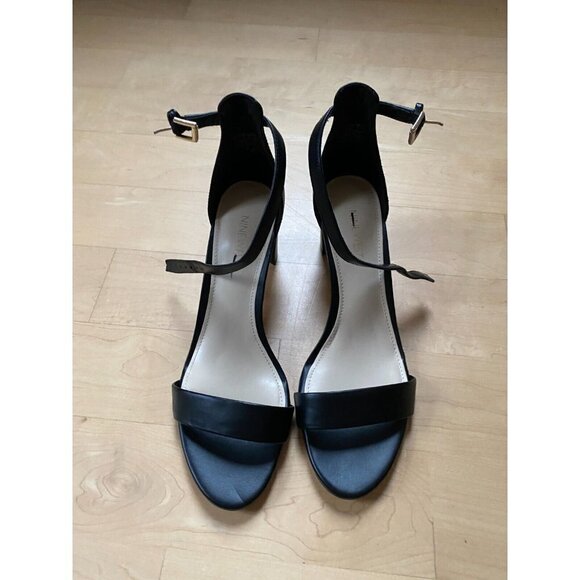 NINE West "Pruce" Black Block Heel Ankle Strap Women 10 New Sandal - Picture 2 of 11